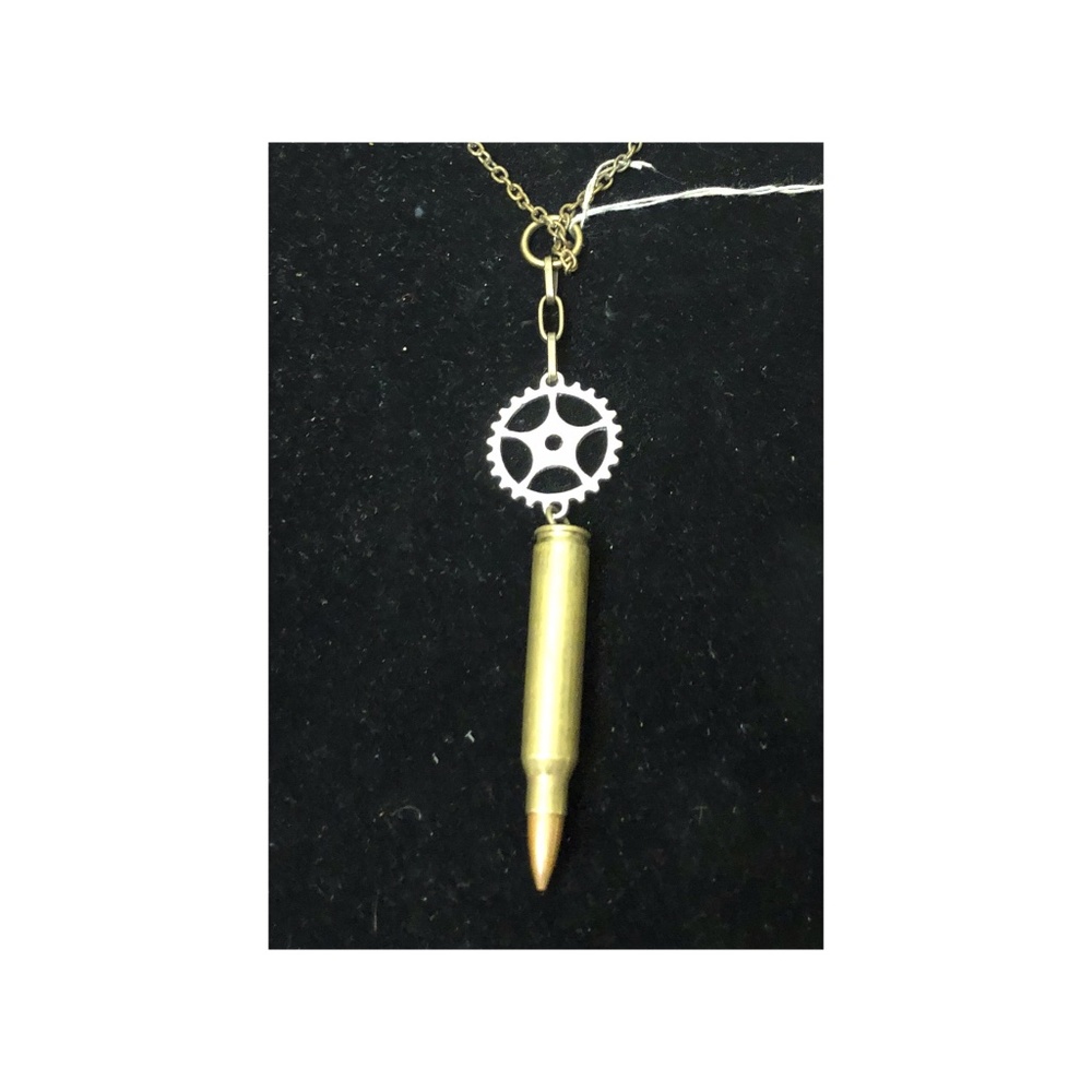 Brass .308 Bullet Necklace 17" Steampunk - Picture 1 of 1